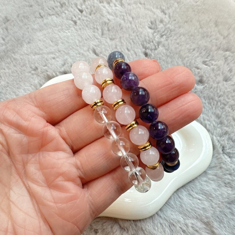 New Set of 3 Natural Semi-Precious Stones Bracelets